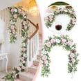 thumbnail image 2 of 5.9ft Artificial Rose Vine Garland with Pink Roses & Hydrangeas, Flower Garland with Eucalyptus for Wedding Arch, Backdrop, Table Centerpieces, Wall and Home Decor, 2 of 6