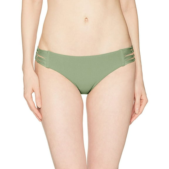 Body Glove Ruby Low Rise Multi Strap Bikini Bottom, Ibiza Ribbed Cactus,Small