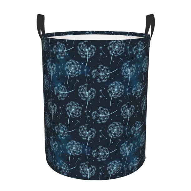 Fotbe Dandelions Cesto de Ropa con Asas, Cesto Impermeable de Gran Capacidad, Bolsa de Lavado para Dormitorio, Cesto de Ropa con Ruedas y Asas-Medium