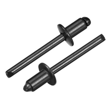 Uxcell 50Pcs 1/4"x3/8" Aluminum Blind Rivets, Dome Head Long Split Rivets, Black