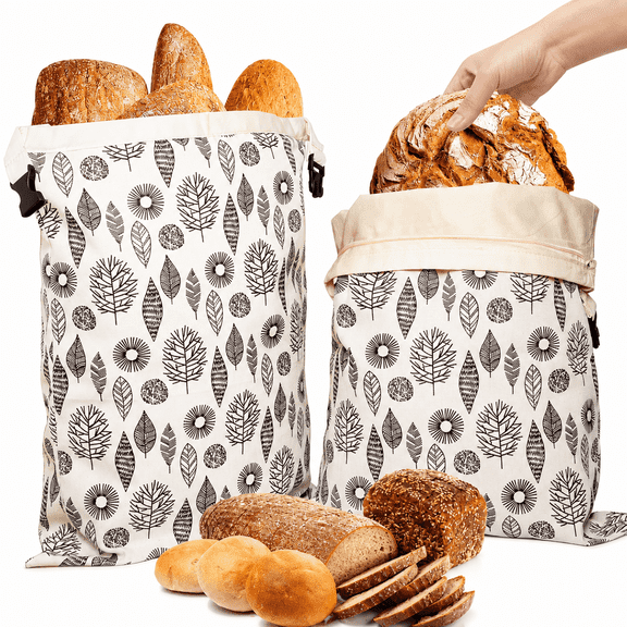 HAWQP Reusable Bread Storage Bags, Beeswax Cotton Food Storage Bags for Homemade Bread, Sourdough, Bakery Items, Freezer Refrigerator Storage Container