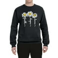 thumbnail image 2 of Wild Bobby, Faith Hope Love Daisy Flower Christian God Religious, Inspirational/Christian, Unisex Crewneck Graphic Sweatshirt, Black, Small, 2 of 3
