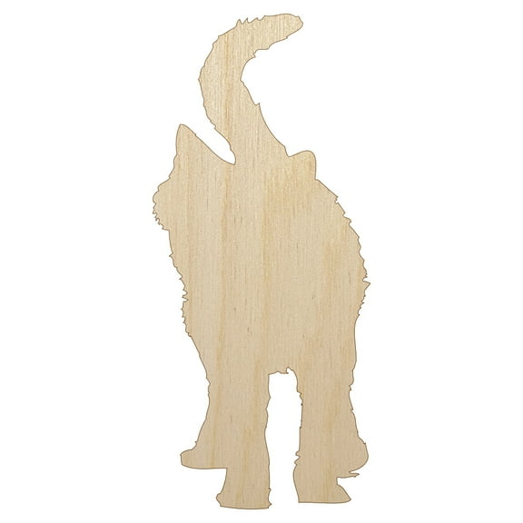 Cat Walking Solid Wood Shape Unfinished Piece Cutout Craft DIY Projects - 4.70 Inch Size - 1/8 Inch Thick