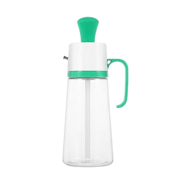 Dispensador de salsa con asa antideslizante, recargable, a prueba de fugas, reutilizable, duradero, 550 ml de aceite Verde