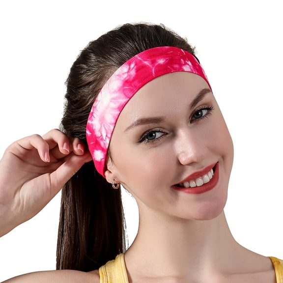 Sweatband for Men and Women, Non-Slip & Wide Elastic Thick Hair Bands for Running, Cycling, Basketball, Yoga, Fitness Workout Stretchy Unisex Hairband