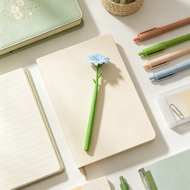 Sunflower Simulation Gel Pen Cute Flower Shaped Ballpoint Pen Funs Novelties Pen For Students Girly Aesthetics Journaling Pen