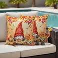 thumbnail image 4 of Red Gnomes Fall Outdoor Waterproof Pillow Covers, Thanksgiving Pumpkin Maple Eucalyptus Rustic Decorative Square Throw Pillowcase Sofa Cushion Sham for Patio/Couch/Chair, 20"x20" 2 Pack, 4 of 8