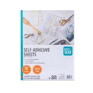 Pen+Gear Clear Self-Adhesive Laminating Sheets, 10 Count