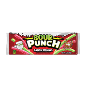 Sour Punch Santa Straws Holiday Candy, 3.2oz King Size Tray