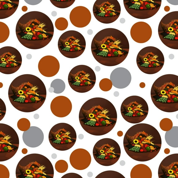 Cornucopia Thanksgiving Holiday Autumn Fall Premium Gift Wrap Wrapping Paper Roll