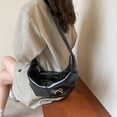 thumbnail image 3 of Bolso Dumpling Crescent Bag Mujer Lazo Metal Cuero PU Correa Ajustable Hobo, 3 of 9