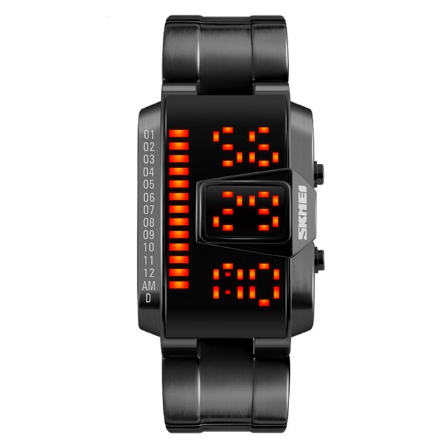 Reloj de los hombres 1179 Reloj LED digital rectangular para hombre 5ATM Reloj deportivo informal resistente al agua Semana Calendario Reloj masculino para estudiantes Adolescentes Teenger 1 1