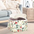 thumbnail image 3 of Yayeee Collapsible Storage Bin with Lid Fabric Closet Decorative Basket with Handles, Small Strawberry Pattern, 3 of 7