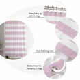 thumbnail image 5 of Shower Curtain Bathroom Set Modern Striped Lines Waterproof Fabric Shower Curtains with Grommets&Hooks Pink and White Privacy Bath Curtain for Bathtub 72x72in, 5 of 7