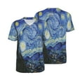 thumbnail image 3 of Daiia The Starry Night Mens Baseball Jersey Button Down Shirts Short Sleeve Sports Uniforms-Large, 3 of 9