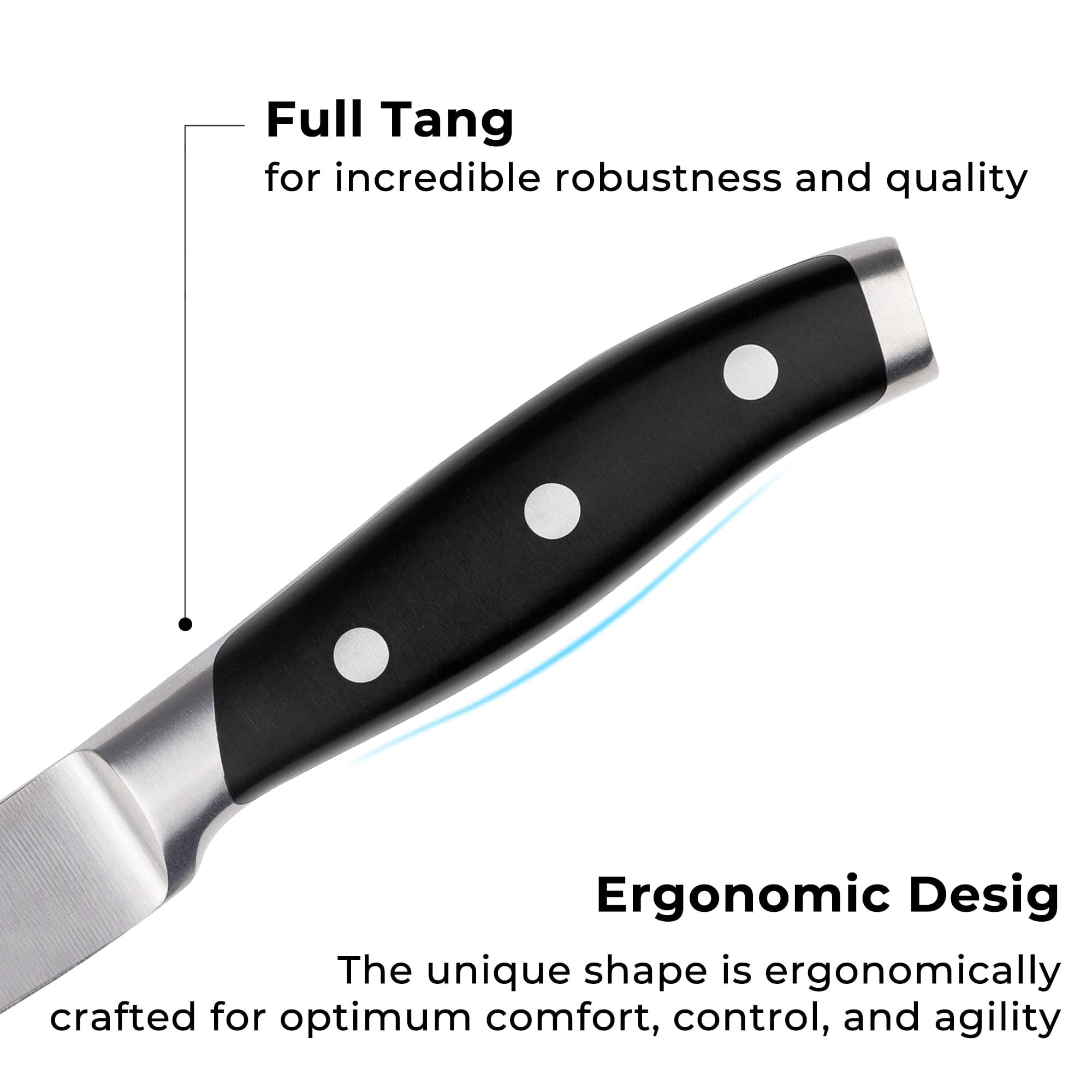 Linoroso 3.5 inch Sharp Forged Paring Knife German Carbon Stainless Steel with Elegant Gift Box