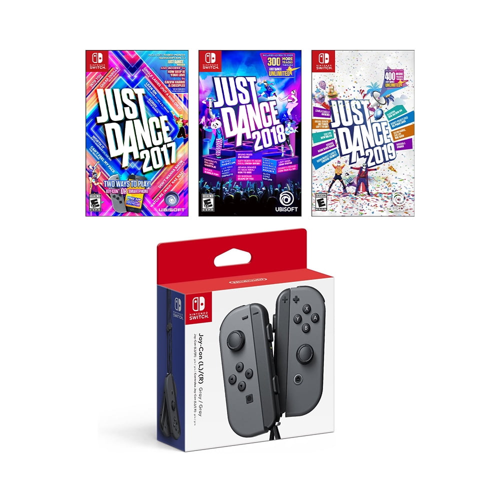 Nintendo Switch JoyCon (L/R) Gray, Just Dance 2017 + Just Dance 2018