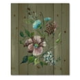 thumbnail image 3 of Designart 'Turquoise and Purple Spring Flowers' Traditional Print on Natural Pine Wood, 3 of 5