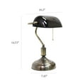 thumbnail image 2 of Lampe de bureau Simple Designs avec abat-jour en verre, noire, 2 of 4