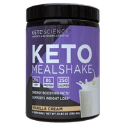 Keto Science Ketogenic Meal Shake Vanilla Dietary Supplement, Meal Replacement, Weight Loss, 20.7 oz, 14 Servings