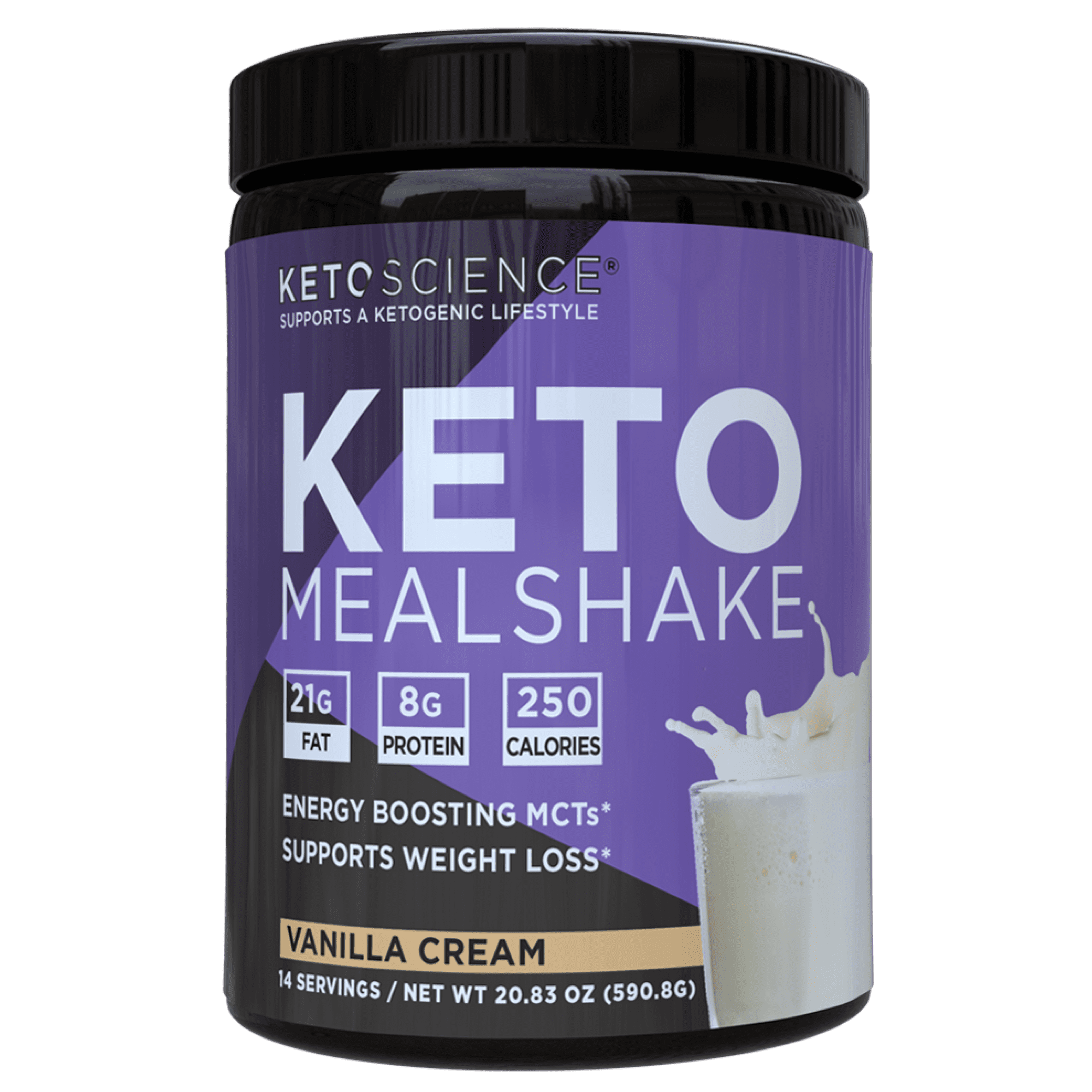 Keto Science Ketogenic Meal Shake Vanilla Dietary Supplement, Meal Replacement, Weight Loss, 20.7 oz, 14 Servings