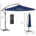 thumbnail image 3 of Outsunny Parasol de Patio de Luxe 10 Pieds, Parasol de Marché Extérieur, Bleu Marine, 3 of 10