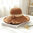 thumbnail image 2 of QASIEATN Relaxed Fit Sun Hats for Women Woven Hat Women's Large Brim Fisherman Hat Hollow Breathable Hat Fall Fashion Accessories, 2 of 4