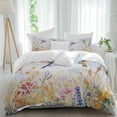 thumbnail image 2 of Spring Hummingbird Floral Bedding 3 Piece Duvet Cover Set California King, Farmhouse Flower Botanical Soft Microfiber Comforter Cover with Zipper Closure & Pillowcases, FadeResistant Quilt Cover, 2 of 9