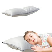 Hmgxay Organic Pillow - Kids Pillow with 100% Organic Cotton Shell, Adjustable Loft Organic Youth Pillow, Machine Washable, Soft, Perfect for Kids&Youth&Children(12x20 Inches,White)