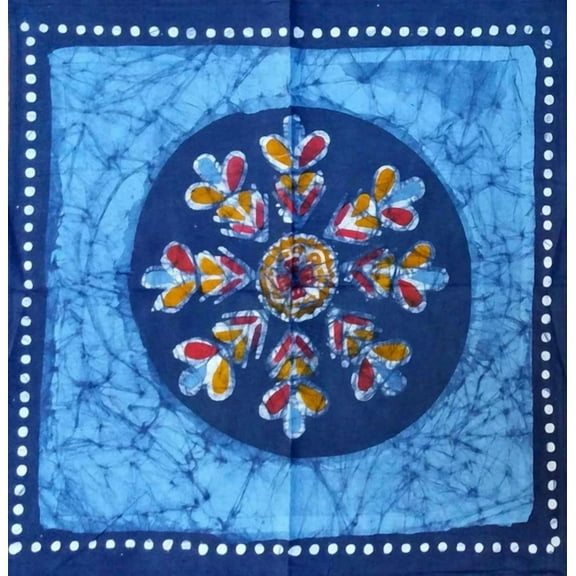 Cotton Table Napkin Multi Batik Floral Design Blue Red Kitchen Dining Linen