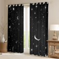 thumbnail image 2 of jejeloiu Cartoon Stars Moon Curtains Pack of 2 (42x84 Each),Galaxy Strayy Sky Curtains Blackout,White Black Bedroom Curtains For Teens,Super Cozy Room Decor, 2 of 6