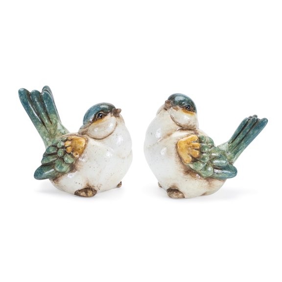 Melrose Sitting Birds with Raised Tail Figurines - 3.75" - Set of 6