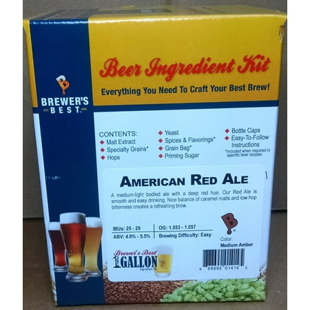 Brewer's Best One Gallon Home Brew Beer Ingredient Kit (American Red (Best Beginner Brew Kit)