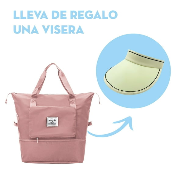 Bolso De Viaje Para Dama |Backpack Maleta Deportiva De Gimnasio | Impermeable, Multifuncional & Expandible (Rosa) MIMA 2 Deportiva