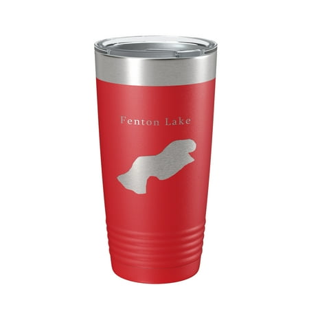 

Fenton Lake Map Tumbler Travel Mug Insulated Laser Engraved Coffee Cup New Mexico 20 oz Red