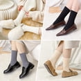 thumbnail image 4 of 10AGIRL Crew Socks for Women, 4 Pack  Thick  Knit  Cotton  Aesthetic Calf  Socks White, 4 of 4