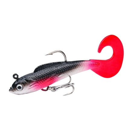 MIGAINO 8.5cm/8.7g Soft Fishing Lure Simulation Design Pre-Rigged Jig Head Swimbaits Fake Bait Paddle Tail Swim Soft Bait Saltwater Freshwater Trout