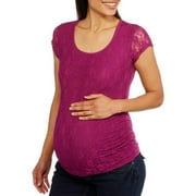 Maternity Lace Tee with Flattering Side Ruching
