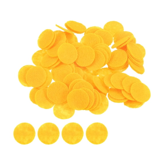 REGALWOVEN Round Felt Circles Pre Cut Felt Craft Pads Non-Woven Mini Felt Fabric Circles Yellow 15mm