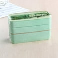 thumbnail image 5 of Lunch Box Leakproof Microwave Food Container Straw 3 layer Bento Box 900ML, 5 of 8