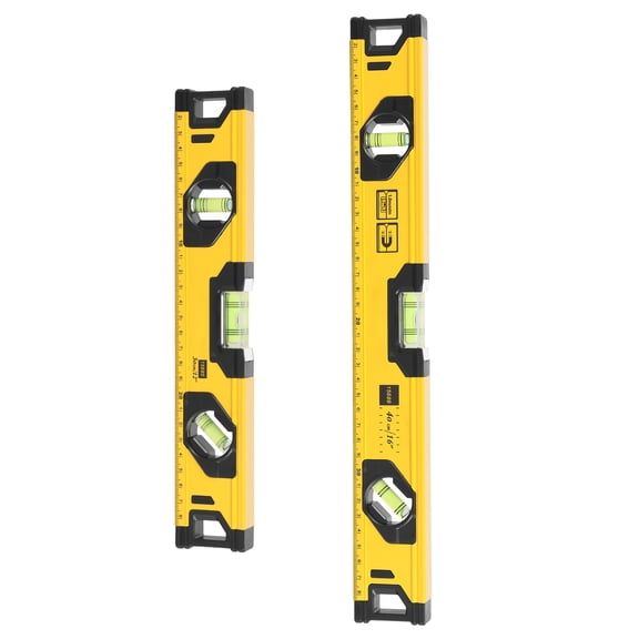 Sutowe 2Pcs Aluminium Alloy Magnetic Spirit Level Anti Slip High Precision Torpedo Measuring Tool With 45° 90° 180° Bubble for Hanging Picture Installing Shelf