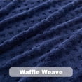 thumbnail image 2 of Super Soft Queen Blanket Navy Premium Silky Flannel Fleece 3D Waffle Checkered Lightweight Bed Blanket All Season Use (Dark Navy, Queen(90"x90")), 2 of 6