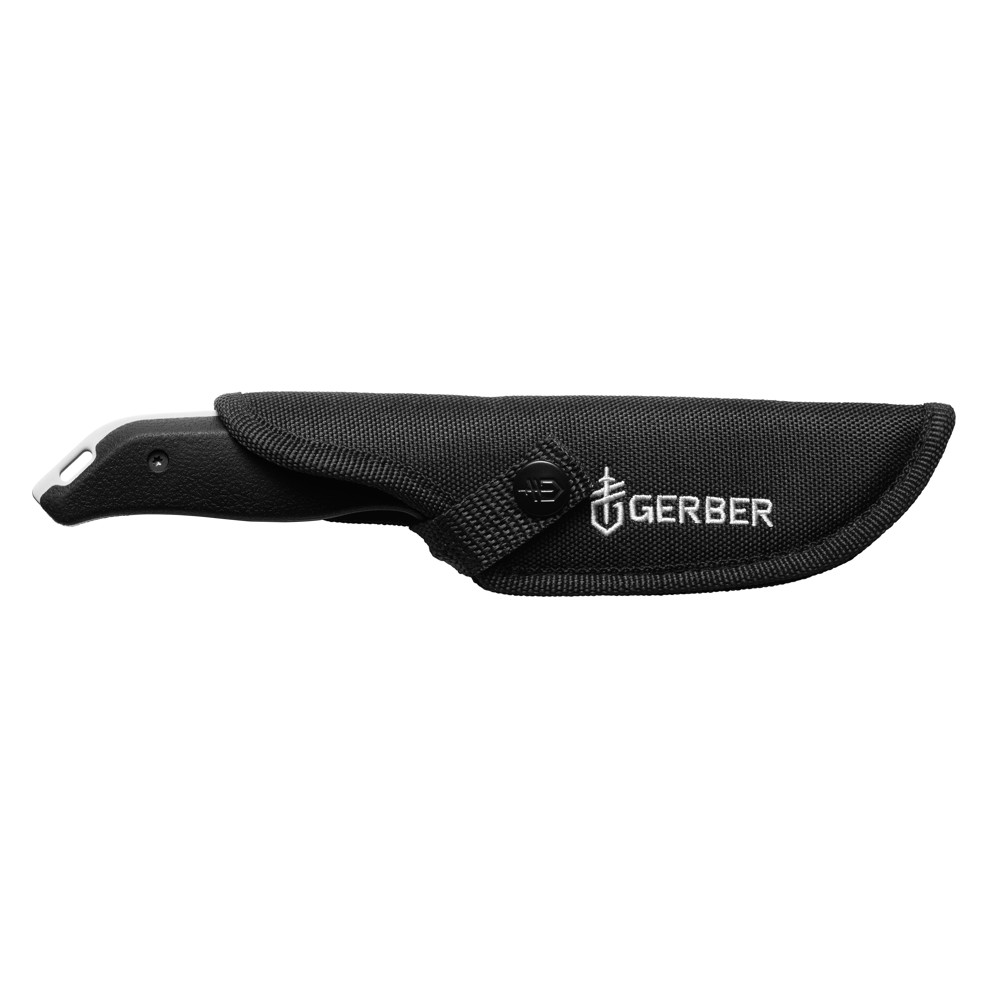 Gerber Moment Fixed Blade Knife, Full Tang, Stainless Steel. Black with Sheath, 1 Count