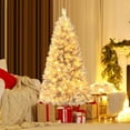 thumbnail image 2 of Gymax 5 FT Pre-Lit Artificial Christmas Tree Silver Tinsel Hinged Xmas Tree, 2 of 10