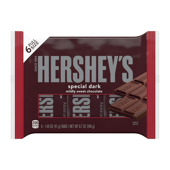 Hershey's Special Dark Mildly Sweet Chocolate Candy Bars - 6 ct Packaging may vary