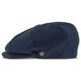 thumbnail image 2 of Walrus Hats Beckham Navy 8 Panel Newsboy Cap – Lightweight 100% Cotton Flat Cap for Men with Double Snap Brim, Grosgrain Sweatband, Polyester Lining & Removable Side Pin, 2 of 6
