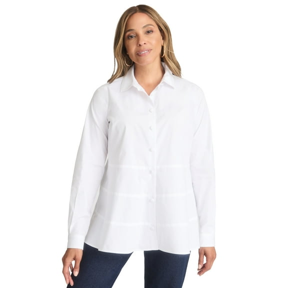 Jessica London Women's Plus Size Tiered Poplin Tunic