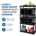 thumbnail image 3 of Gracious Living Utility 14"W x 32"D x 54.5"H 4-Shelf Garage Shelves, Black, 3 of 9
