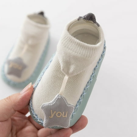 

TOWED22 Baby Dress Shoes Infant Toddler Shoes Soft Sole Toddler Shoes Star Decoration Non Slip Breathable Socks Socks Shoes White