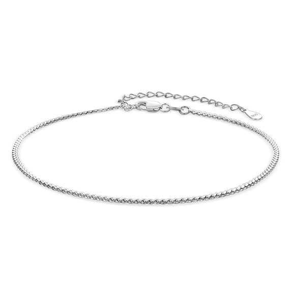CHIC & ARTSY Ankle Bracelets Sterling Silver Serpentine Twist Rope Chain Anklets Bracelet Summer Foot Chain for Women